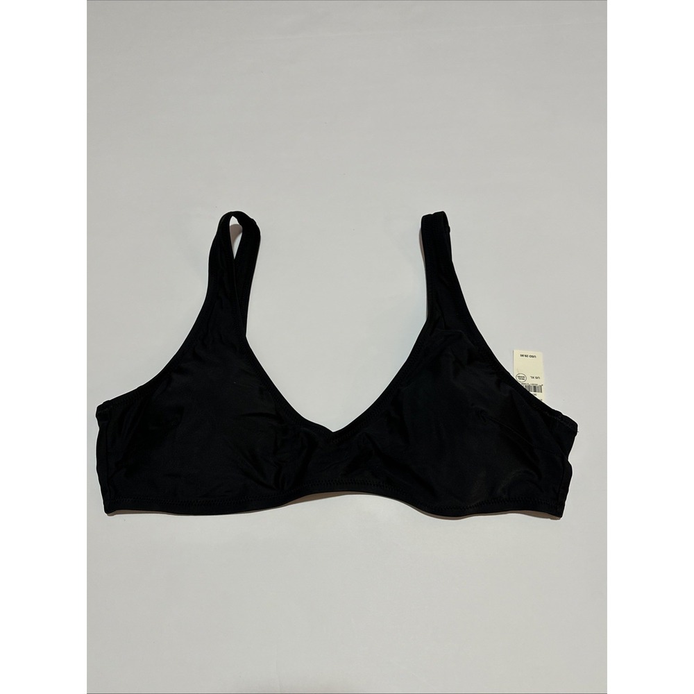 Aerie Scoop Padded Bikini Top Black Women's XL NWT